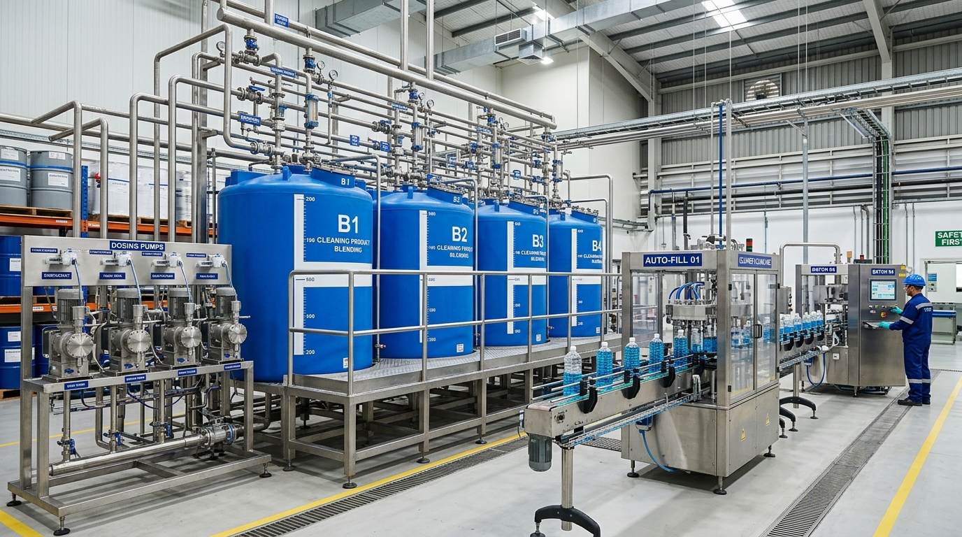 Engineering Turnkey Automatic Plants for Acidic Toilet Cleaner Manufacturing
